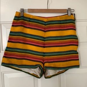 Textile high waisted shorts